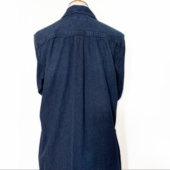 SOLD-Polo Long Sleeve Indigo Denim Pullover ShirtDress - Picture 5 of 10